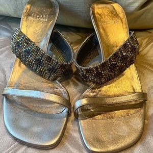 🐆Stuart Weitzman Animal Print Crystal Sandals🐆